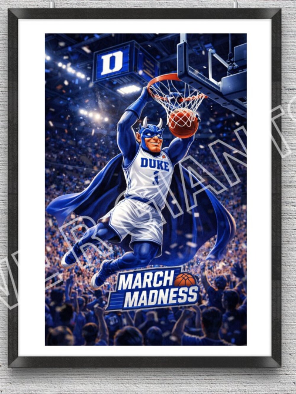 Duke Blue Devils Mascot 11x17 Art Print Poster